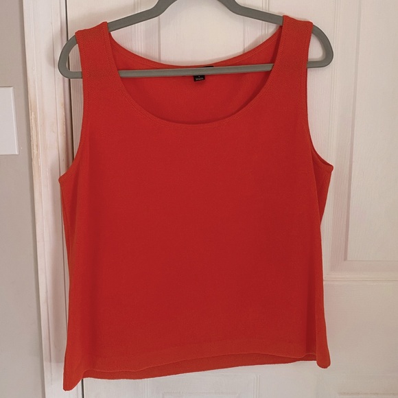 St. John Wool Blend Tank Top in Tangerine - Picture 1 of 3